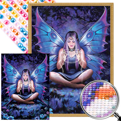 Butterfly Fairy Girl - Full AB Round Drill Diamond Painting 40*55CM