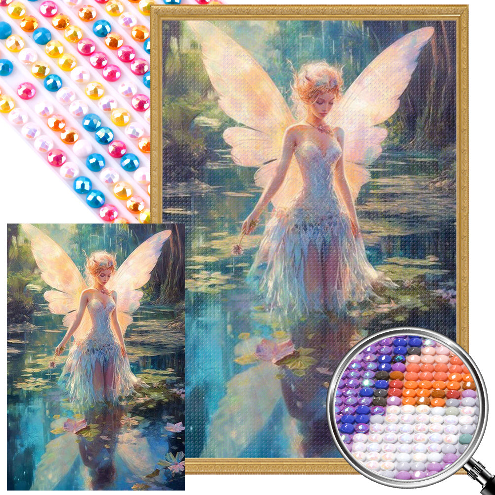 Butterfly Fairy Girl - Full AB Round Drill Diamond Painting 40*60CM