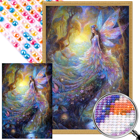 Butterfly Fairy Girl - Full AB Round Drill Diamond Painting 40*60CM