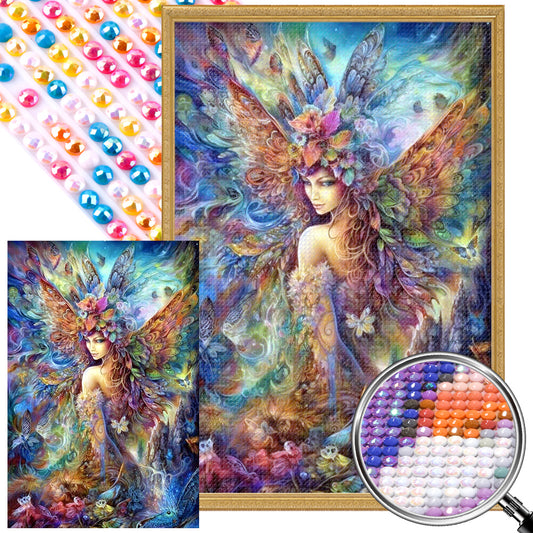 Butterfly Fairy Girl - Full AB Round Drill Diamond Painting 40*60CM