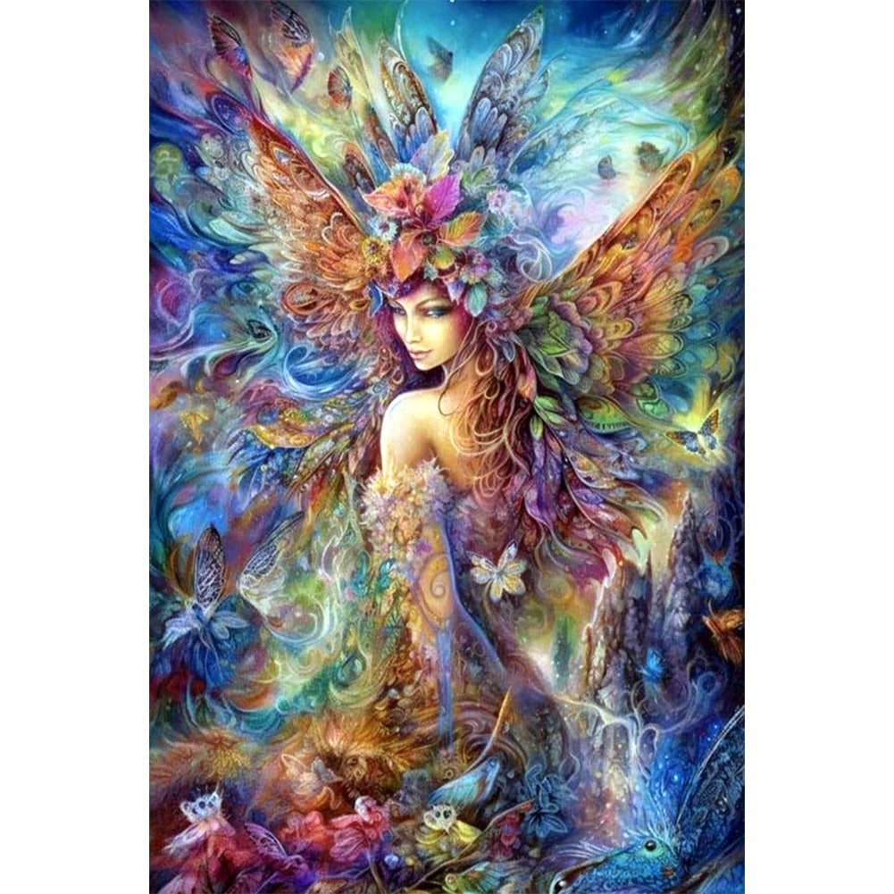 Butterfly Fairy Girl - Full AB Round Drill Diamond Painting 40*60CM