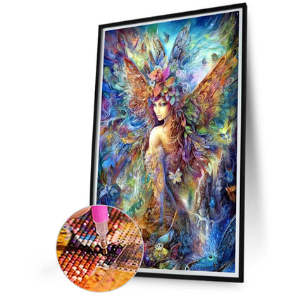 Butterfly Fairy Girl - Full AB Round Drill Diamond Painting 40*60CM