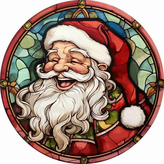 Round Card Santa Claus - Full Round Drill Diamond Painting 30*30CM