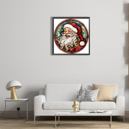 Round Card Santa Claus - Full Round Drill Diamond Painting 30*30CM