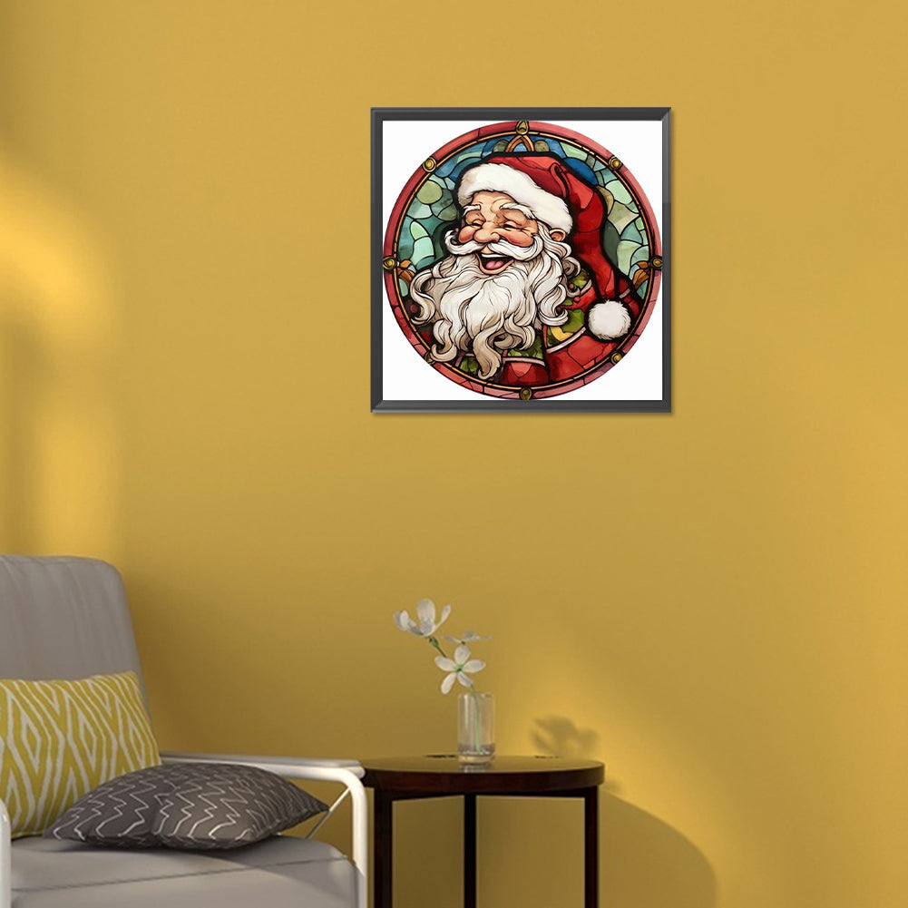 Round Card Santa Claus - Full Round Drill Diamond Painting 30*30CM