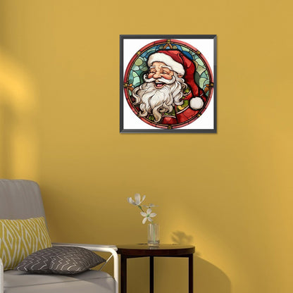 Round Card Santa Claus - Full Round Drill Diamond Painting 30*30CM