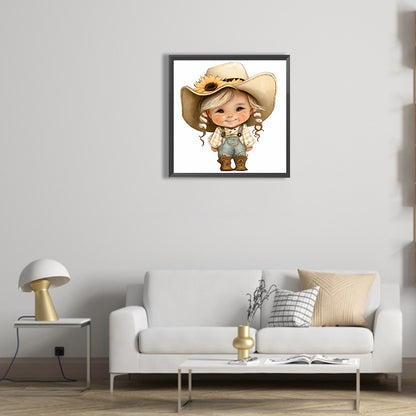 Farm Cowboy Kids - Full Round Drill Diamond Painting 30*30CM