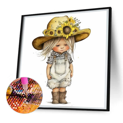 Farm Cowboy Kids - Full Round Drill Diamond Painting 30*30CM