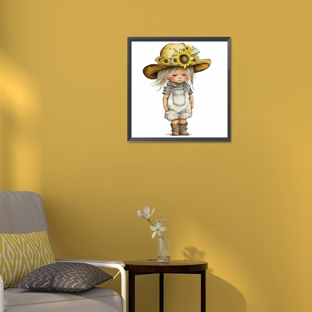 Farm Cowboy Kids - Full Round Drill Diamond Painting 30*30CM