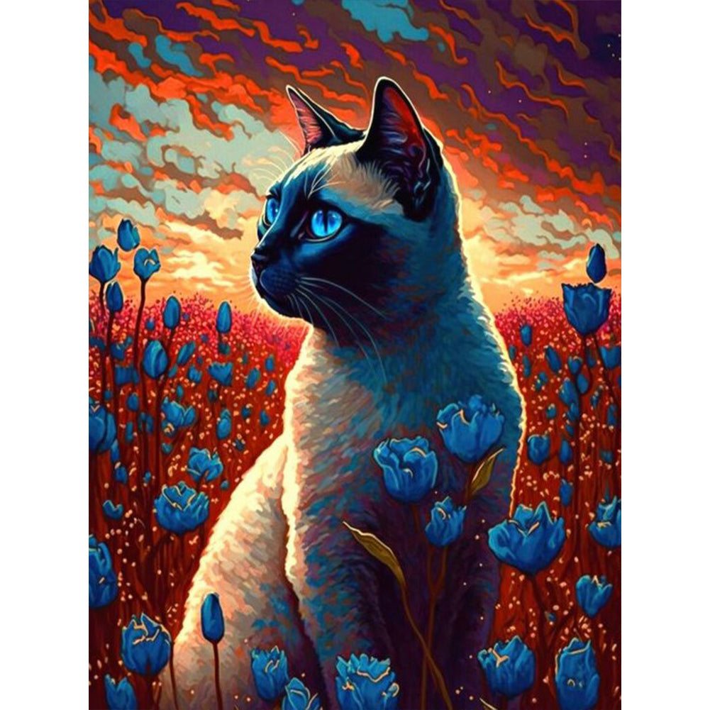 Prairie Cat - Full Round Drill Diamond Painting 30*40CM