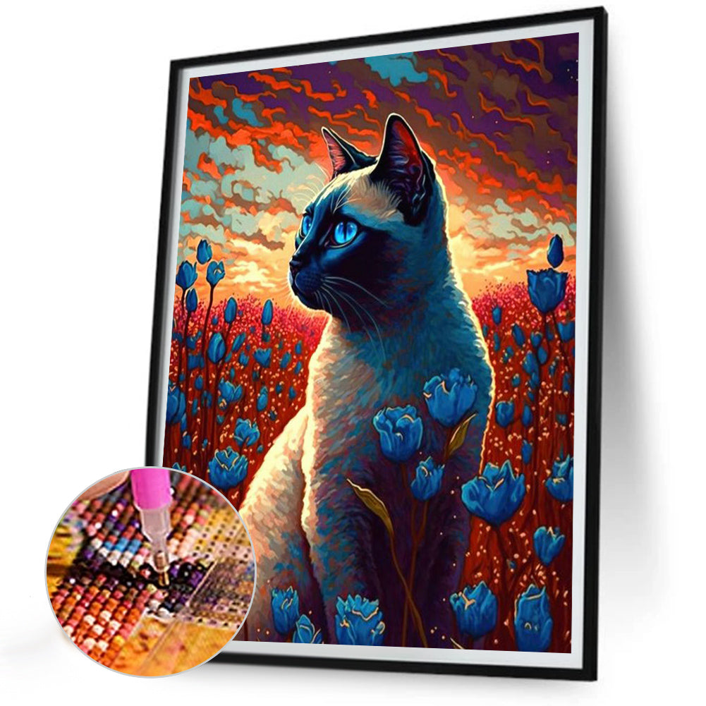 Prairie Cat - Full Round Drill Diamond Painting 30*40CM