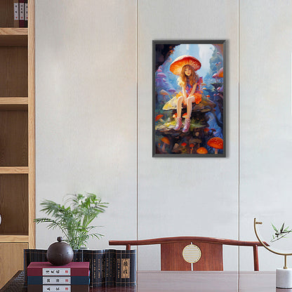 Mushroom Girl - Full Round Drill Diamond Painting 30*50CM