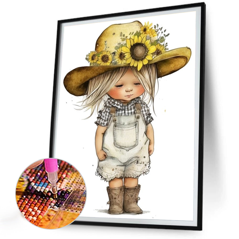 Farm Cowboy Kids - Full Round Drill Diamond Painting 30*40CM