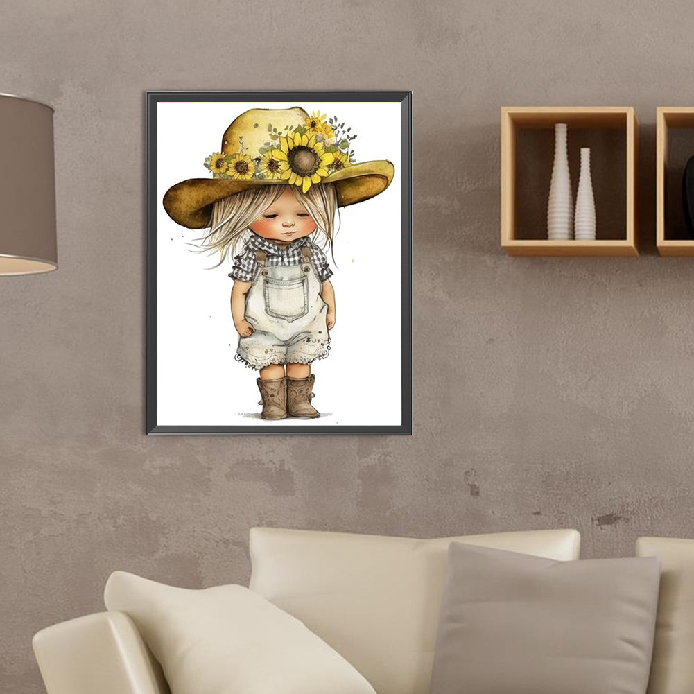 Farm Cowboy Kids - Full Round Drill Diamond Painting 30*40CM