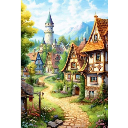 Landscape Scenery Cabin - 11CT Stamped Cross Stitch 40*60CM