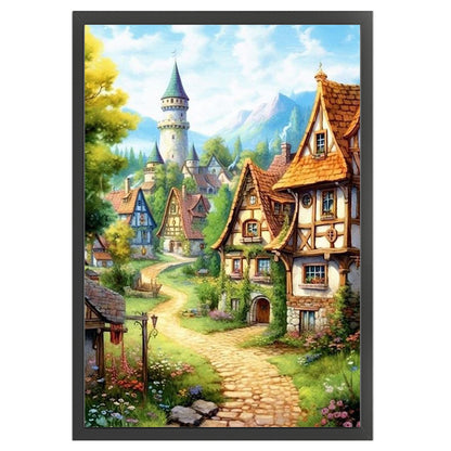 Landscape Scenery Cabin - 11CT Stamped Cross Stitch 40*60CM