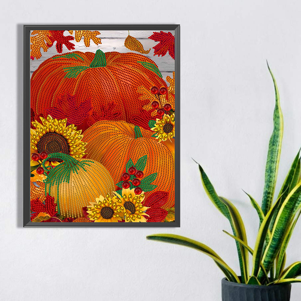 Thanksgiving Pumpkin Herbs - Special Shaped Drill Diamond Painting 30*40CM