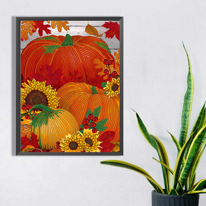 Thanksgiving Pumpkin Herbs - Special Shaped Drill Diamond Painting 30*40CM