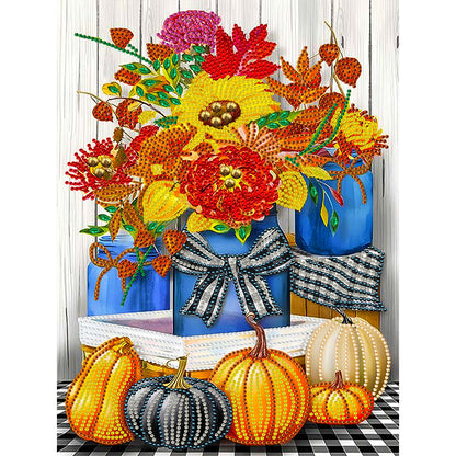 Thanksgiving Pumpkin Herbs - Special Shaped Drill Diamond Painting 30*40CM