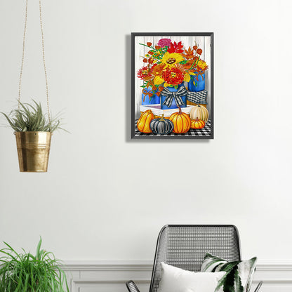 Thanksgiving Pumpkin Herbs - Special Shaped Drill Diamond Painting 30*40CM