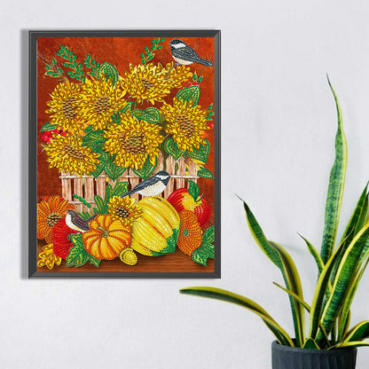 Thanksgiving Pumpkin Herbs - Special Shaped Drill Diamond Painting 30*40CM