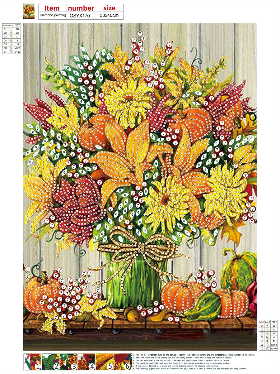 Thanksgiving Pumpkin Herbs - Special Shaped Drill Diamond Painting 30*40CM