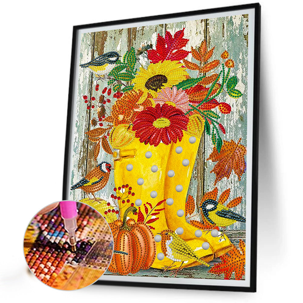 Thanksgiving Pumpkin Herbs - Special Shaped Drill Diamond Painting 30*40CM