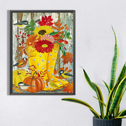 Thanksgiving Pumpkin Herbs - Special Shaped Drill Diamond Painting 30*40CM