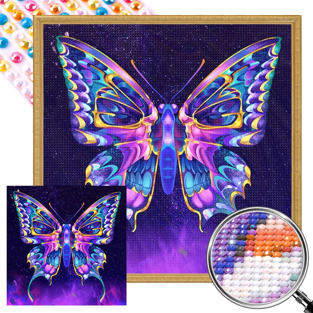 Butterfly - Full AB Round Drill Diamond Painting 40*40CM