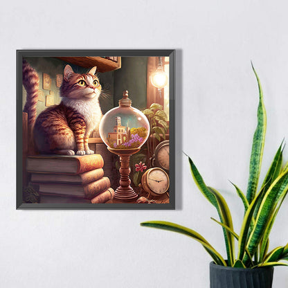 Crystal Ball Cat - Full AB Round Drill Diamond Painting 40*40CM