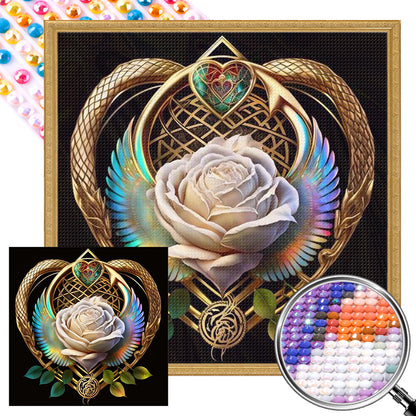 Rose Heart - Full AB Round Drill Diamond Painting 40*40CM