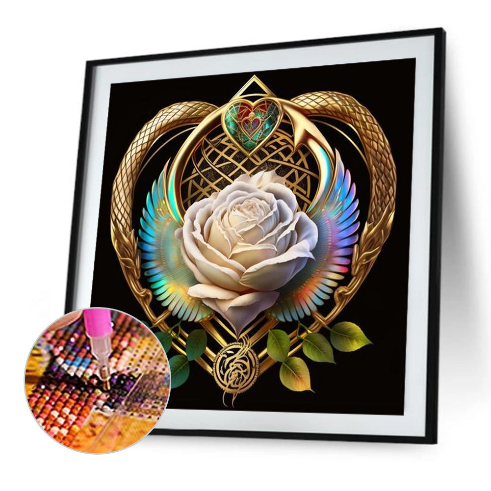 Rose Heart - Full AB Round Drill Diamond Painting 40*40CM