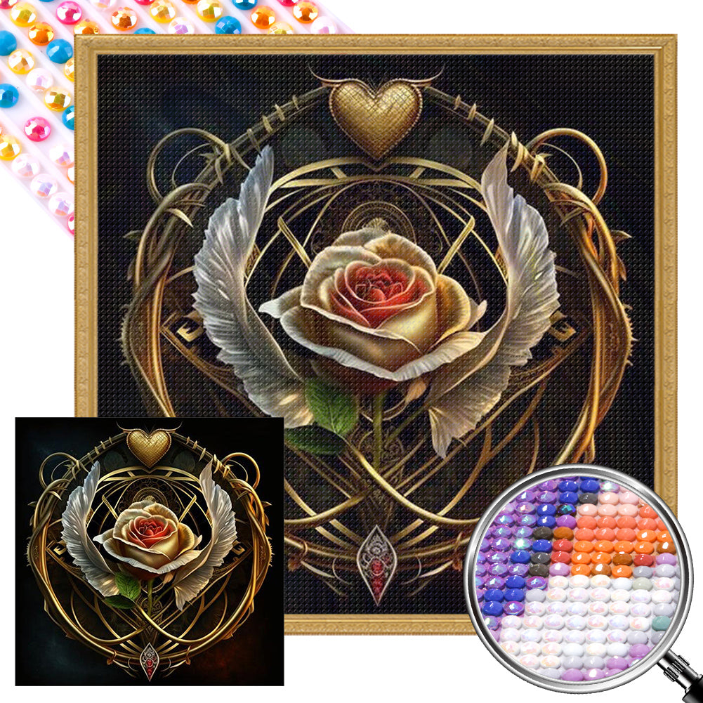 Rose Heart - Full AB Round Drill Diamond Painting 40*40CM