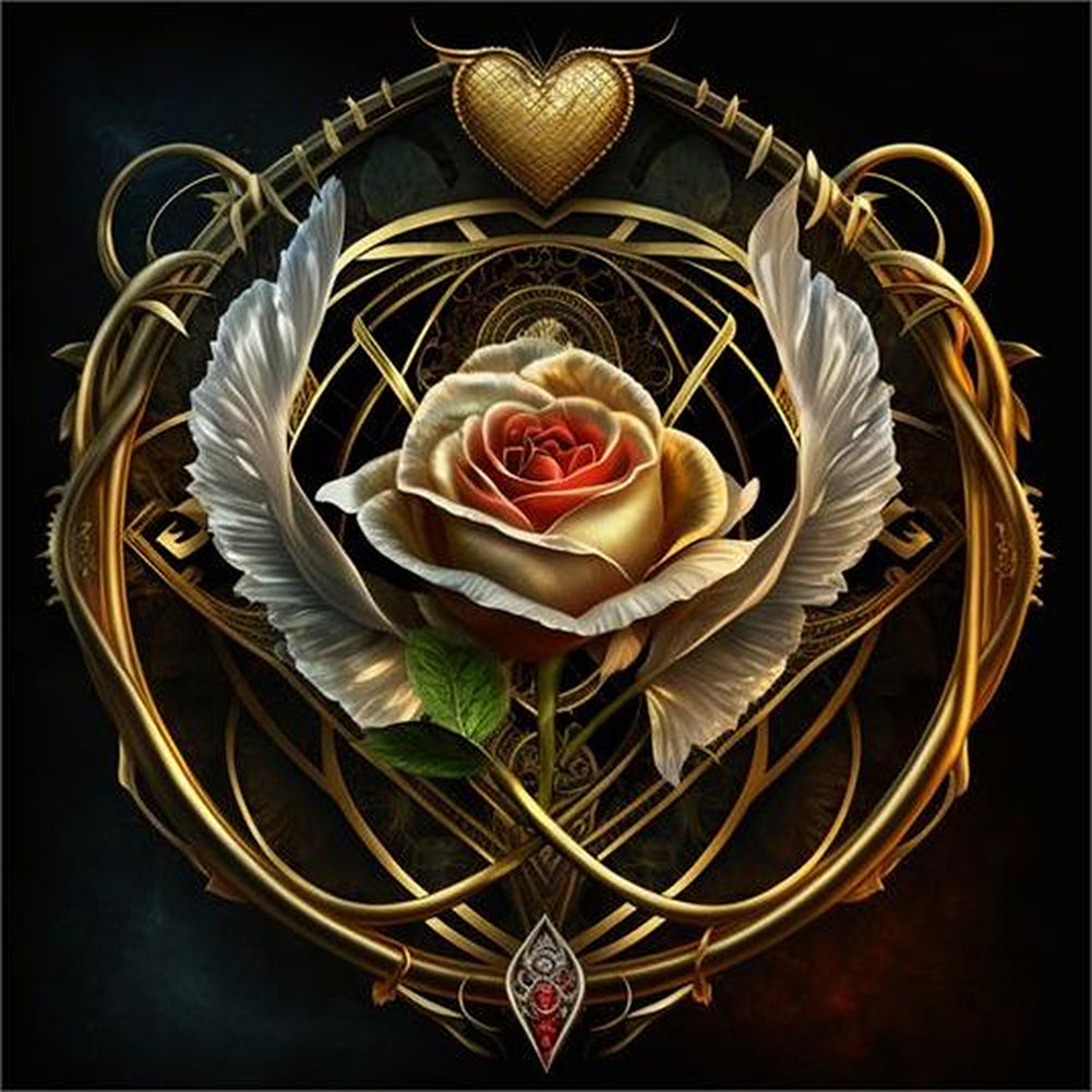 Rose Heart - Full AB Round Drill Diamond Painting 40*40CM