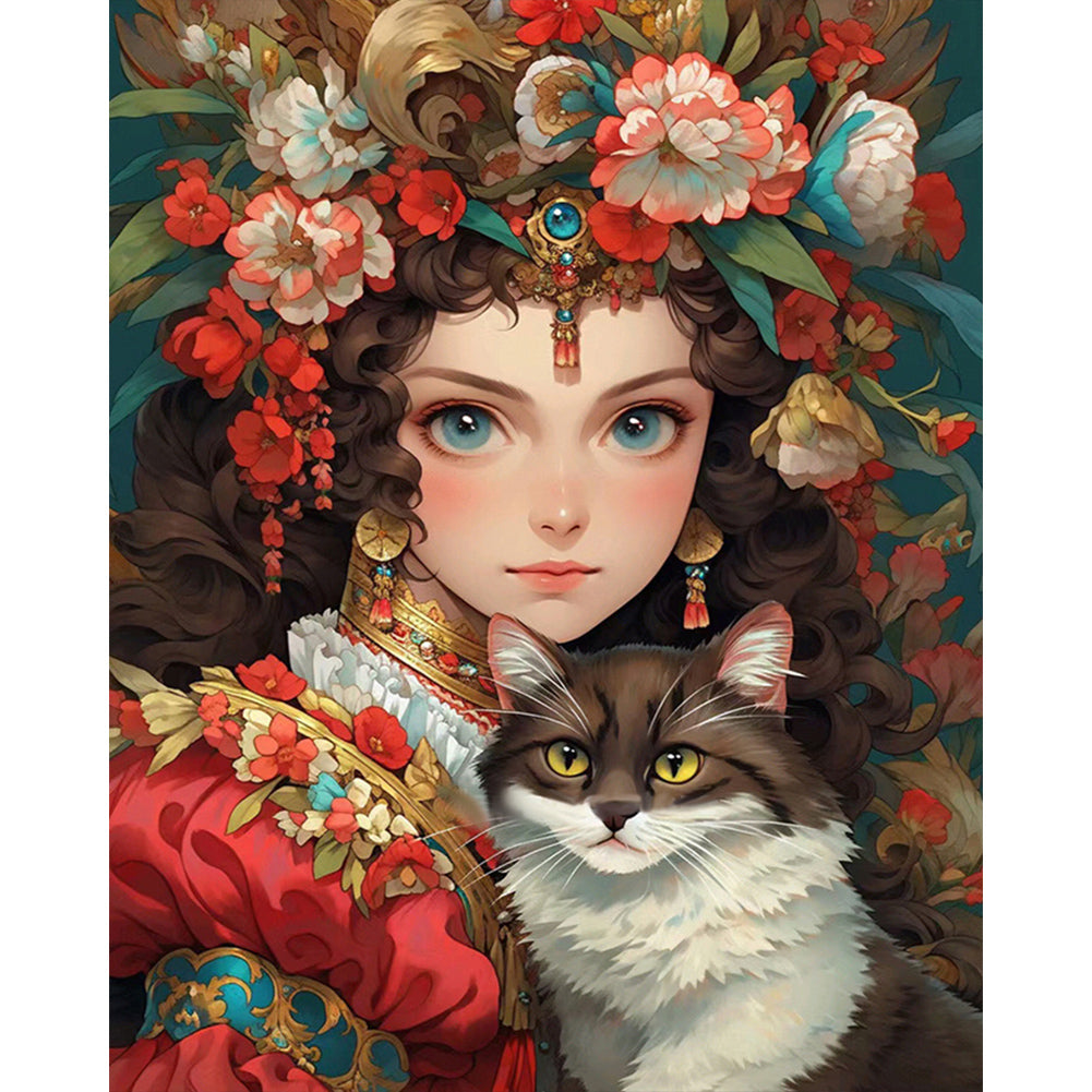 Beauty Pussy - Full AB Round Drill Diamond Painting 40*50CM