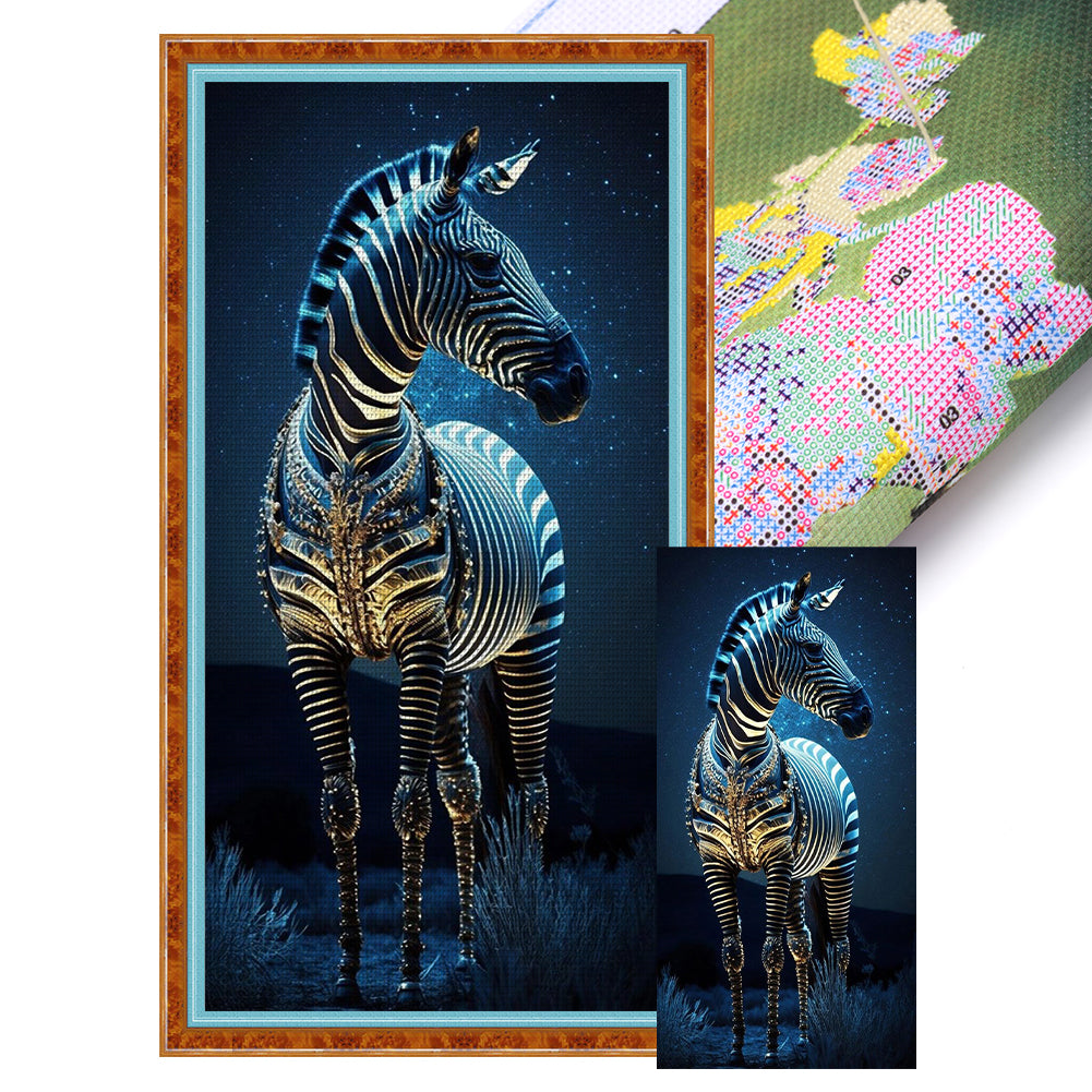 Zebra - 11CT Stamped Cross Stitch 40*80CM