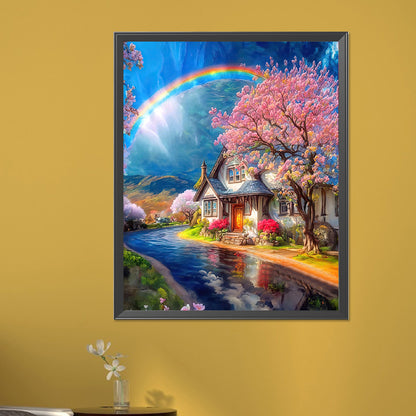 House Under The Rainbow - Full AB Round Drill Diamond Painting 40*50CM