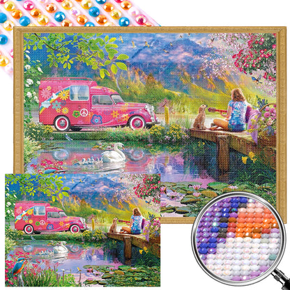 Picnic - Full AB Round Drill Diamond Painting 55*40CM