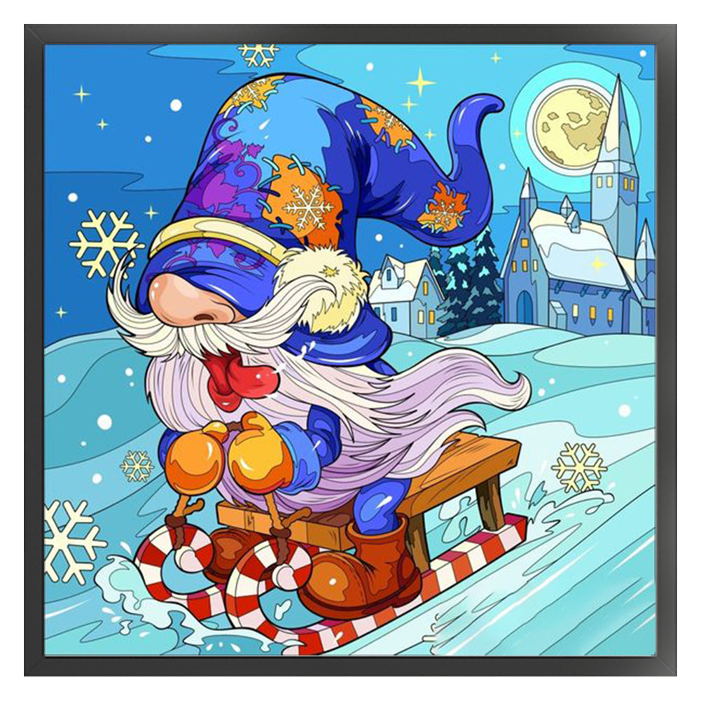 Skiing Goblin - 11CT Stamped Cross Stitch 50*50CM