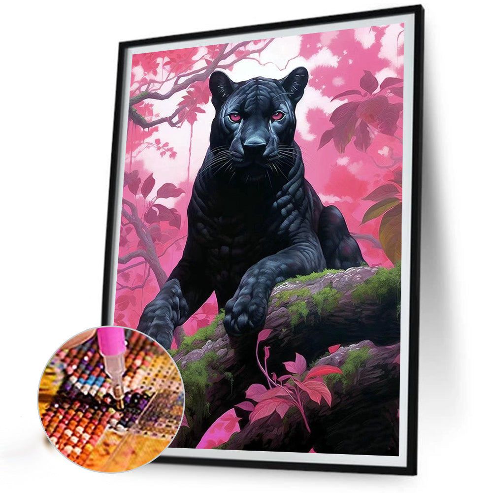 Black Panther - Full AB Round Drill Diamond Painting 40*50CM