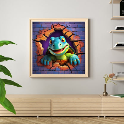 Turtle Breaking Out Of The Wall - 11CT Stamped Cross Stitch 40*40CM