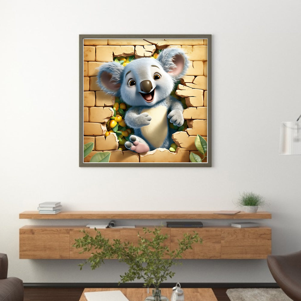 Raccoon Breaking Out Of The Wall - 11CT Stamped Cross Stitch 40*40CM