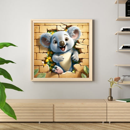 Raccoon Breaking Out Of The Wall - 11CT Stamped Cross Stitch 40*40CM