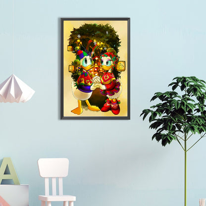 Christmas Donald Duck And Daisy - Full Round Drill Diamond Painting 40*60CM