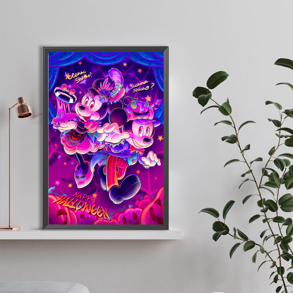 Halloween Mickey And Minnie - Full Round Drill Diamond Painting 40*60CM