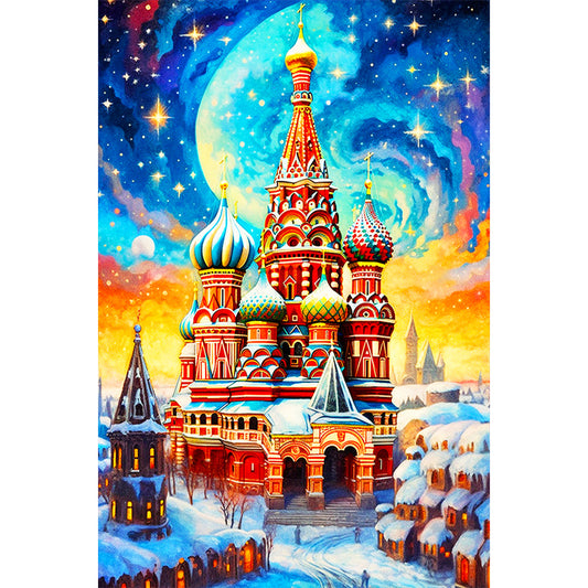 Snow Castle - Full Round Drill Diamond Painting 40*60CM