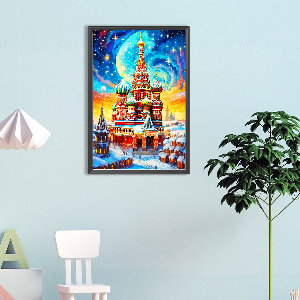 Snow Castle - Full Round Drill Diamond Painting 40*60CM