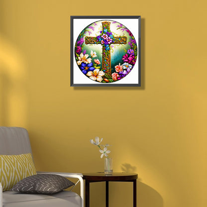 Cross And Wreath - Full Round Drill Diamond Painting 50*50CM