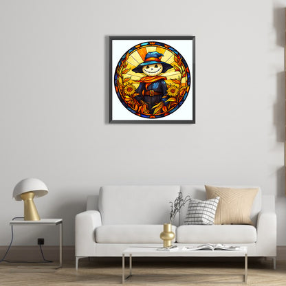 Glass Pumpkin Scarecrow - Full Round Drill Diamond Painting 50*50CM