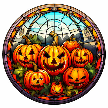 Glass Halloween Pumpkin - Full Round Drill Diamond Painting 50*50CM